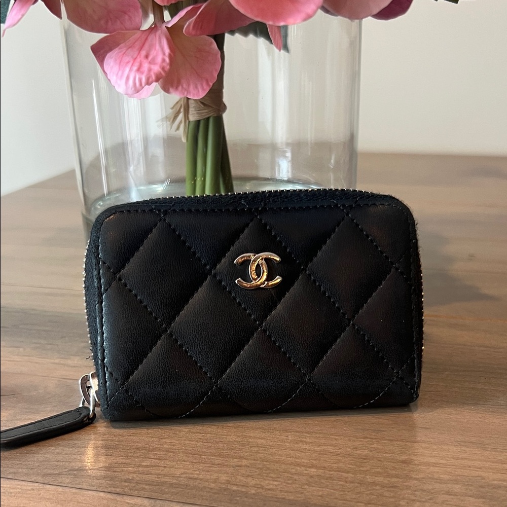 Chanel Black Quilted Leather Wallet